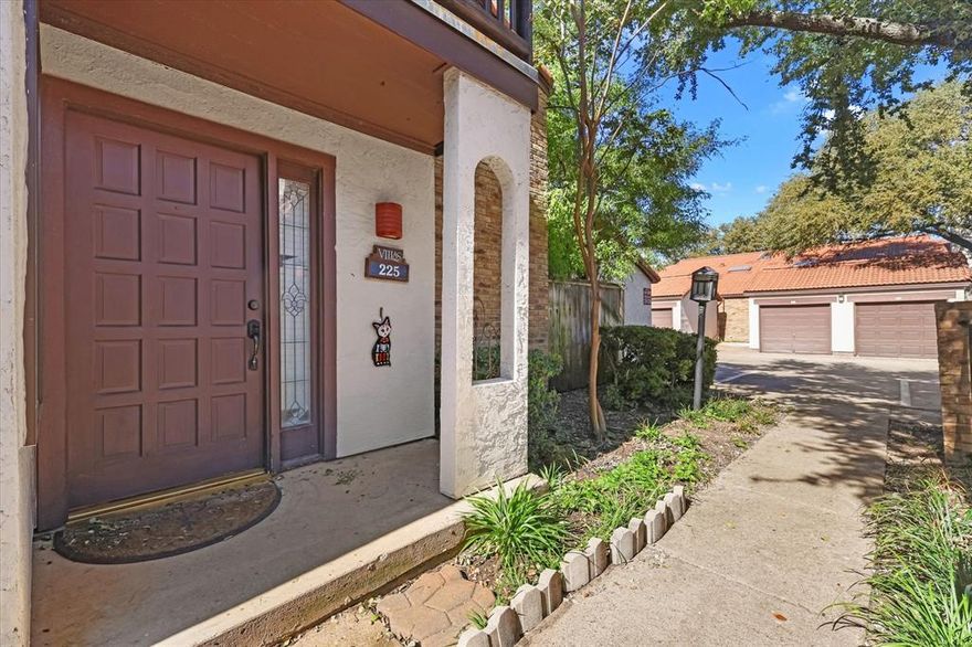 Welcome to the beautiful Lifescape Villas Midway Complex in the heart of North Dallas! This charming 2-bedroom, 2-bath home offers an inviting open-concept layout with abundant natural light, vaulted ceilings, and modern finishes throughout. The spacious living area features a cozy fireplace and direct access to a private front yard patio—perfect for relaxing or entertaining.  Both bedrooms are generously sized, with the primary suite featuring a large walk-in closet and en-suite bath.  Enjoy the convenience of a quiet, well-maintained community with a sparkling pool, and fantastic location. Located just minutes from the Dallas North Tollway, President George Bush Turnpike, Addison dining, shopping, and entertainment—this condo offers comfort, style, and an unbeatable location.  Move-in ready and waiting for you!  1-Car Garage and 1 outside reserved spot.