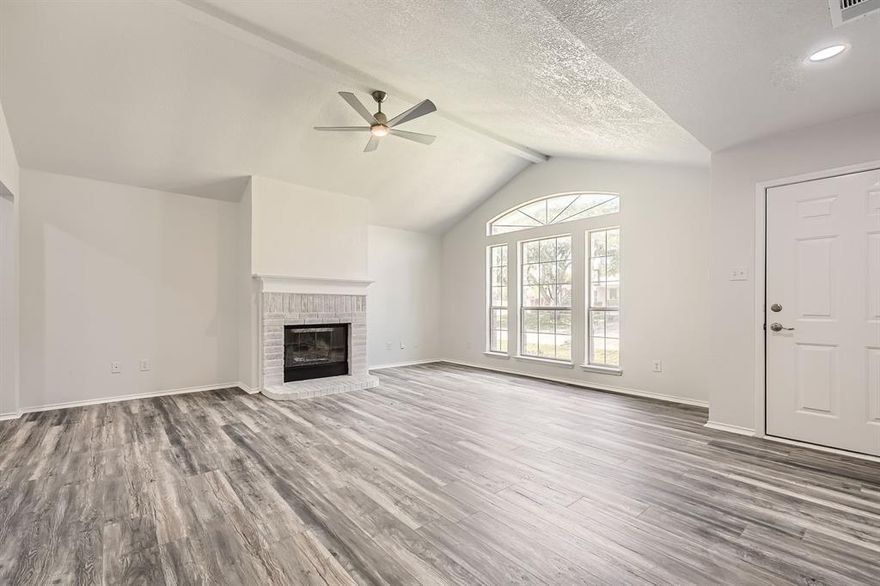 Complete Remodel- Move in Ready!  Large Bedrooms w large closets. Beautiful tall ceiling in Living room vaulted with beam. New Flooring, New tile, new light fixtures, new bathrooms and much more. This  3 BR 2 Bath Gray Brick Home resides in a  peaceful neighborhood.  One story, gray brick home with beautiful painted exterior doors, located in quiet neighborhood & walking distance to elementary school.  Brand new stainless steel appliances. New garbage disposal, new flooring throughout, sleek tile choices and updated plumbing fixtures, new vanities and new lighting w built in ceiling fans throughout.  The home is 1405 Sf but due to design feels much larger. The chimney was professionally swept. The duct work in entire home has been cleaned. Two car garage includes opener and an insulated garage door.  3 year old roof, new central AC & heat, water heater less than 2 years old..  Fenced back yard with a small patio.  Easy access  to dining, shopping, stores and easy access to freeway and 26 minutes to DFW airport.  Virtual Tour available.  Make your best offer!
Make you best offer!