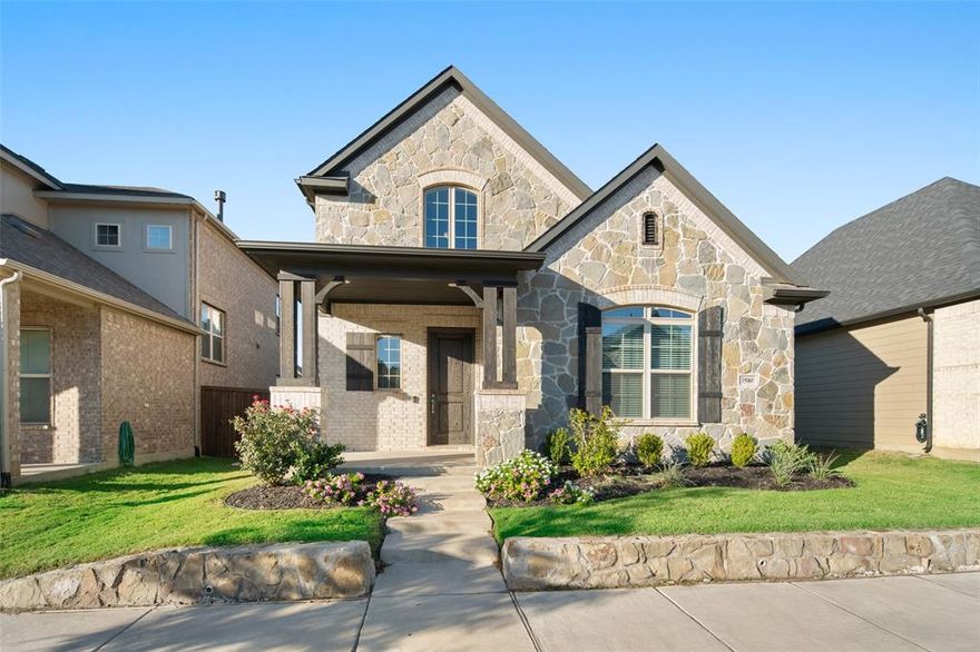 This freshly painted, stunning 4-bedroom residence boasts a low-maintenance yard, perfect for those who want to enjoy their outdoor space without the hassle of extensive upkeep. As you step inside, you'll be greeted by an inviting open-concept living area, ideal for entertaining guests or simply relaxing with family. The spacious layout seamlessly connects the living room, dining area, & kitchen, creating a fluid & functional space that enhances everyday living. The kitchen is a chef's delight, featuring modern appliances, ample storage space, & a convenient breakfast bar for casual dining. The primary suite offers a tranquil oasis with a luxurious en-suite bathroom & walk-in closet. 3 additional bedrooms provide plenty of space for family, guests, or a home office setup to suit your needs. Outside, the low-maintenance yard is designed for relaxation and enjoyment. Located in the vibrant heart of Frisco, this home is moments away from shopping, delectable dining options, & exciting sports venues.