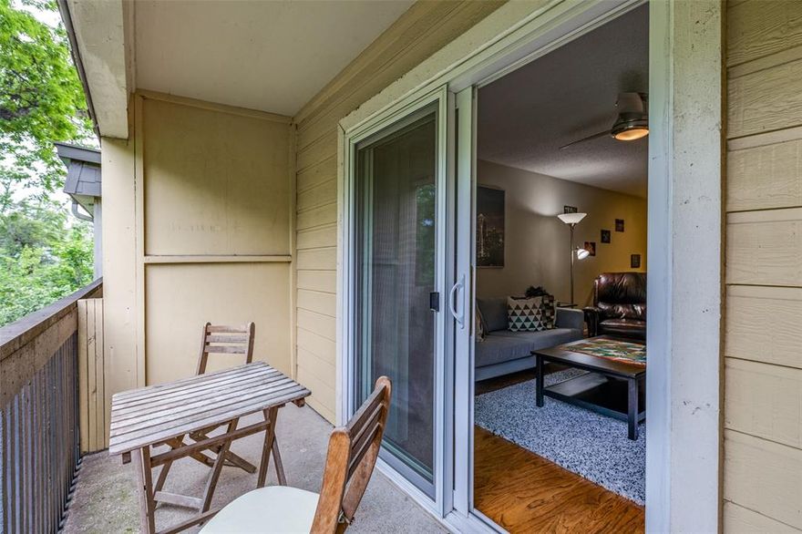 *** REDUCED, REDUCED!!! ... UNVELIEVABLE VALUE ** Fabulous location!! Top floor elevator accessed, cozy 2 bed-2 bath overlooking a spring fed creek with waterfall and abundant trees * Park-like community with lush landscaping, walking trails and beautiful, sunny pool * Updated kitchen with SS appliances & granite counters * Both baths have updated tile, fixtures, sinks and granite counters * Gleaming hardwood floors & Freshly painted white walls * Well lit condo home with recessed lighting and three ceiling fans * All double pane windows replaced by seller * Fiber optic internet available * Each bedroom has a large walk-in closet * Washer & Dryer convey with the condo *  Three parking spaces provided with the condo - two covered & one uncovered * The building is tucked into the back of the community providing a quiet retreat far away from Cedar Springs Road * A wonderful location to have your morning coffee or an evening nightcap while soaking in the view!!