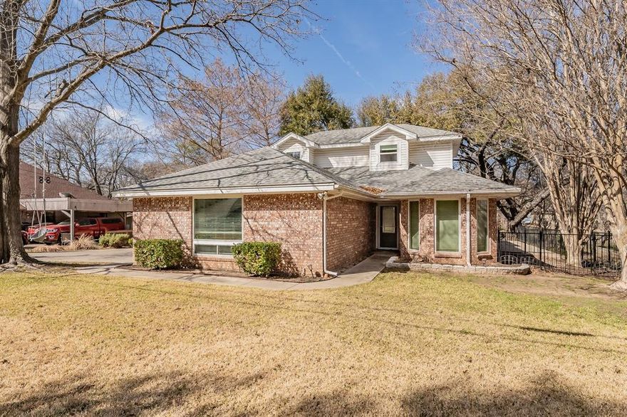 Welcome to your private waterfront oasis in DCBE. Perfectly positioned within walking distance of holes 8 and 10 on the 18-hole golf course, this beautifully renovated home offers serene water views and the ease of golf cart community living.  DeCordova Bend means access to private golf, a full clubhouse, pool, marina, tennis courts, pickleball courts, and more. It’s one of the most established and desirable gated communities around. This home is move-in ready, well cared for, and positioned in a neighborhood that sells itself.
Thoughtfully updated and meticulously maintained, this home is ready and worry-free for its next owner. Enjoy peaceful mornings on the brand-new infinity deck overlooking the water or entertain guests on the newly poured concrete patio. The landscaped walk path and recently trimmed trees enhance both curb appeal and outdoor enjoyment.
Inside, you’ll find fresh paint throughout, popcorn ceilings removed, and new windows that flood the home with natural light. Major system upgrades include a new HVAC system with smart thermostat, new hot water heater, and a new attic door for improved efficiency. Additional improvements include a new storm door, new mailbox, new dishwasher, and new commodes throughout the home. DCBE is a mandatory membership community with $10,000 ($6500 initiation fee + $3500 administration fee) due at closing. See transaction desk for membership fee sheet.

Located in a vibrant golf cart community known for its welcoming neighbors and relaxed lifestyle, this waterfront retreat offers the perfect blend of recreation, comfort, and modern upgrades.