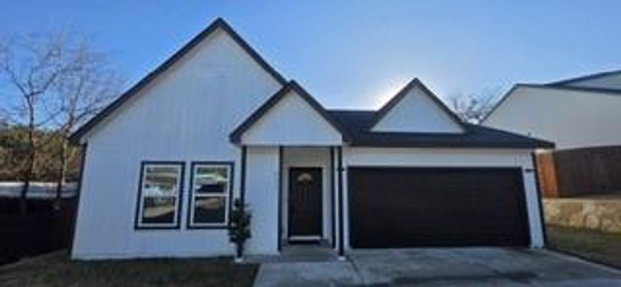 Discover sophisticated contemporary living with this exquisite new construction home, ideally situated just minutes from the serene shores of Granbury Lake. This modern residence showcases an open-concept design, bathed in natural light, creating an inviting atmosphere for both relaxed living and elegant entertaining. The thoughtfully designed floor plan features 3 spacious bedrooms, 2 impeccably appointed bathrooms, and a dedicated home office, perfectly suited for remote work or creative endeavors. The state-of-the-art kitchen, with its premium finishes, seamlessly integrates with the living and dining areas, offering a harmonious blend of style and functionality. Nestled in a tranquil neighborhood, this home provides convenient access to lakefront trails, boating, and local dining, delivering an unparalleled combination of modern luxury and an active outdoor lifestyle.

*USDA eligible-$0 down opportunity! This home qualifies for USDA financing, allowing eligible buyers to purchase with NO down payment.  Seller will contribute up to $6,000 toward closing costs or a 2-1 rate buydown, with preferred lender approval.