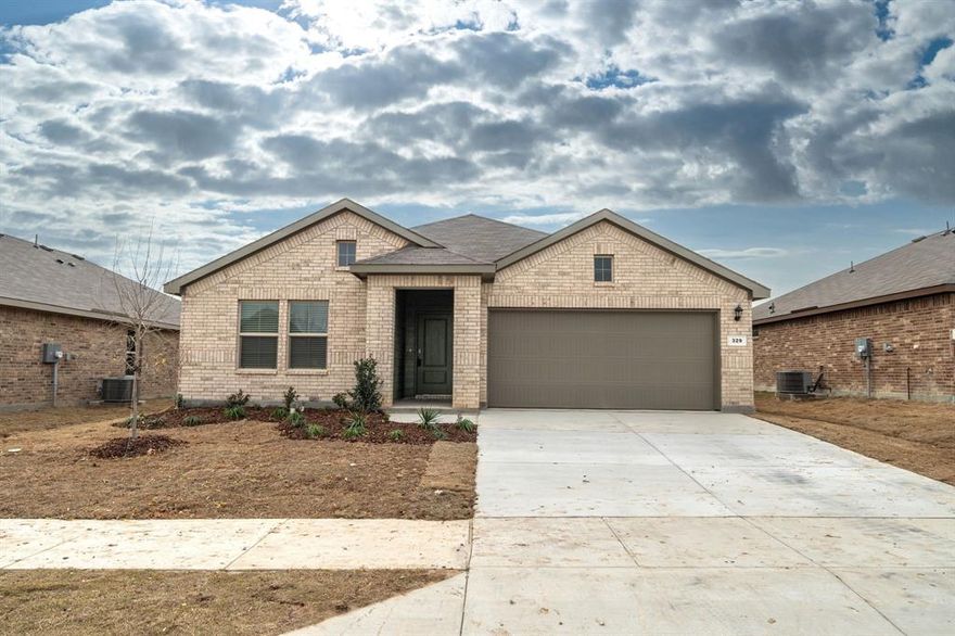 *FOR RENT available NOW WITH fridge, washer & dryer* This fantastic, brand new D R Horton's 1-story, 4 bed, 2 bath, home is now available for you to call it home! HOME features Kitchen with granite countertops, stainless steel appliances, electric range, lots of cabinets; 2 dining options - dining area and breakfast bar; spacious living room; master suite with walk-in closet and ensuite bath with dual sinks, shelves & oversize standing shower; 3 other non-master bedrooms with decent size closets; a full bath; an full size laundry. Nice size garage and spacious backyard. Fridge, washer & dryer are included. HOA includes club house, community pool and playground. Just 2-minute drive to Elementary & Middle schools. Quick access to local businesses and Hwys 287 and I-35W. 
SMARTHOME package includes smart lights, smart locks, video door bell, remote garage door, and 2 fans. 
PET -friendly!