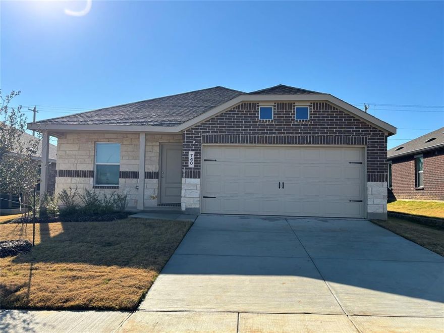 Band new home, just completed build. Adorable floor plan with 3 bedroom and 2 baths, located in the heart of Aubrey. Cross from Aubrey High School. 
Easy access to Hwy 377 to 380. 
This property also offer with brand new refrigerator, free WiFi are included with this lease.