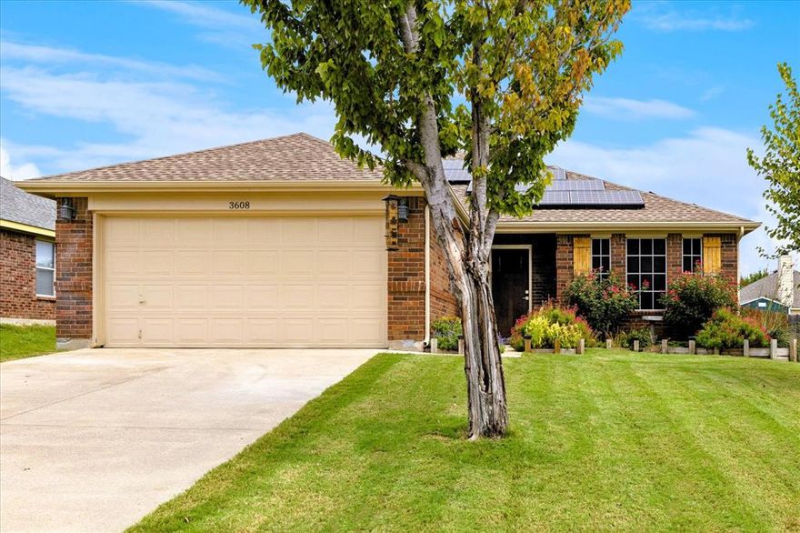 Beautiful Updated One Story Home Move In Ready for tenants to make it their own. Enjoy an open floor plan, split bedrooms and a dining room that can be used as an office, library, second living room, play room or much more. The primary room has a nice walk in closet and split for privacy. Owners have maintained home and added so much improvements and updates throughout years. The custom pieces make it functional and organized especially in the kitchen. Owners are looking for tenants to appreciate and enjoy the home as much as they have. The home looks newer than it is due to the updates. The backyard is large for all your entertaining needs. The home also comes with an outdoor backyard storage or shed to put items to clear out the space in the garage. Pets are welcome but with some restrictions. Solar panels are a bonus as it reduces the electricity bill for this home.