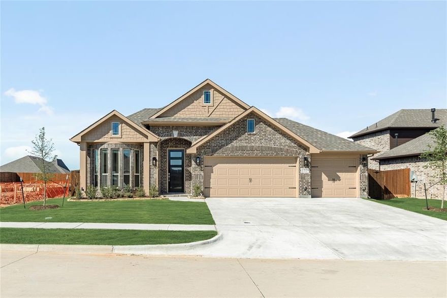 NEW! NEVER LIVED IN. Move-In Ready! The Cypress II by Bloomfield Homes brings together 4 bedrooms, 3 baths, and a 3-car garage in Hampton Park. A covered bricked front porch welcomes you in, where RevWood flooring runs through the main living areas and leads into a comfortable family room with a built-in window seat that adds a nice everyday touch. The space connects easily to the dining area and a deluxe kitchen finished with granite countertops, built-in stainless steel appliances, double ovens, a 5-burner cooktop, pullout trash can, and plenty of cabinet and prep space for cooking or hosting. Just off the entry, a private study with glass French doors and bay windows brings in natural light and works well as a home office or flex space. The primary suite is tucked toward the back of the home and includes a sitting area, along with a spacious bath featuring dual sinks, a large shower, and a walk-in closet. On the first floor, 2 secondary bedrooms are situated near a full bath for added convenience. Upstairs, you’ll find a game room along with a secondary bedroom and a full bath. Practical features throughout include 2-inch faux wood blinds, full rain gutters, tankless water heater, and quality finishes expected from Bloomfield Homes. Out back, the extended covered patio adds extra space for outdoor seating or weekend get-togethers, complete with a gas stub for grilling. Residents of Hampton Park enjoy community amenities including a park, playground, basketball court, pavilion with picnic tables, and open greenspace. Visit or call the Bloomfield Homes model in Hampton Park to learn more about this Cypress II home.