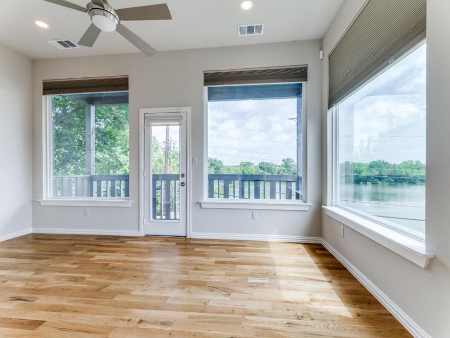 Price Reduced! Wonderful lake front home on private lake completely remodeled and an added second story retreat with balcony on the lake to make this home 2148 SQFT. This property boosts having real hardwood floors in the living area, bedrooms and stairway. Complete new kitchen with high end appliances, lovely quartz countertops in the kitchen and bathrooms, tankless gas water heater, water softener, pot filler over stove and reverse osmosis water filter. Wine cooler and fridge stay. For those cold, winter mornings enjoy the heated floor in the Primary bathroom and spacious walk-in closet.  The other bathrooms have also been remodeled. All water lines, sewer lines and wiring have been replaced and Fresh Paint in and out. Book your showing today!