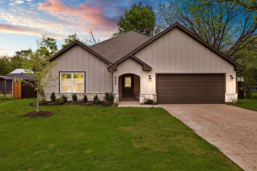 THE SELLER IS OFFERING TO HELP A BUYER WITH CLOSING COSTS. BRING ALL OFFERS!
Welcome to this brand-new construction home located within the city limits of Farmersville, TX, and nestled in a growing city with small-town charm and quick access to nearby local shops, restaurants, schools, Lake Lavon, and the historic downtown.
This home offers a perfect blend of comfort, style, and convenience. Step inside to find an open-concept floor plan with high ceilings, luxury vinyl flooring, a kitchen that is fully equipped with all the appliances, including an electric range, Dishwasher, Microwave, and Refrigerator. With 3 spacious bedrooms and 2 full modern bathrooms, & 2-car garage.  This home is designed with comfort and functionality in mind. The outside offers a covered patio and a fully fenced backyard. Whether you're a first-time home buyer or a growing family looking into a low-maintenance, high-quality home, this brand-new build delivers in all the categories.