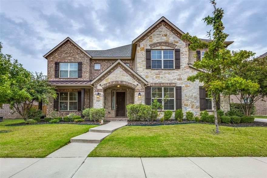 Step into a dream home in the prestigious Wildwood Estates of Prosper, right next to the iconic Prosper High School! The house comes furnished as seen in the picture. Enjoy the ultimate convenience with easy access to the Dallas North Tollway and Preston Road. This stunning 5-bedroom, 4.5-bath gem boasts an awe-inspiring open-concept eat-in kitchen featuring sleek stainless appliances, double ovens, and luxurious granite counters. The spacious living area offers breathtaking westward views for miles, perfect for soaking in those unforgettable sunsets. Families will love the walkability to Reynolds Middle School and Prosper High, both just a short stroll away. The neighborhood is filled with families and offers fantastic amenities like a community pool and a cozy fire pit. Your oversized 3-car garage provides ample space for vehicles and a workshop. The downstairs master suite is a true retreat, complete with a spacious rain shower, huge closet, double sink vanity, and granite counters. Nestled on nearly a third of an acre, huge backyard oasis features a covered outdoor patio and grill! Don't miss out on this incredible opportunity to enjoy a piece of paradise in Wildwood Estates! This home comes semi-furnished as seen in the pictures. For details, please contact listing Agent.