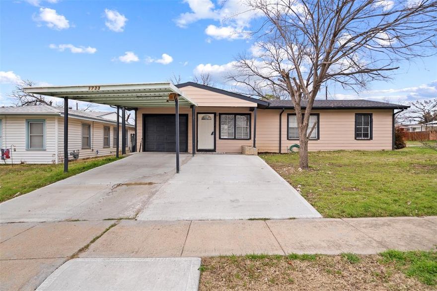 This cozy 3-bedroom, 1-bath home is full of charm and character, featuring an inviting open floor plan that creates a warm and welcoming atmosphere. Situated on a desirable corner lot, the property offers an oversized backyard, perfect for family gatherings & entertaining. Major updates provide peace of mind, including foundation repairs with warranty completed in December 2023, roof replacement in November 2022, and plumbing improvements completed in 2022. Photos and receipts are attached in the MLS for buyer confidence. Located in the heart of Arlington, this home offers exceptional convenience with quick access to I-20, I-30, and Highway 360, making commuting to Dallas, Fort Worth, or DFW Airport a breeze. Enjoy being just minutes from premier entertainment destinations like AT&T Stadium, Globe Life Field, and the vibrant University District near University of Texas at Arlington. Nearby shopping, dining, parks, and schools add to the appeal, making this property ideal for homebuyers looking for a centrally located opportunity in a high-demand area.