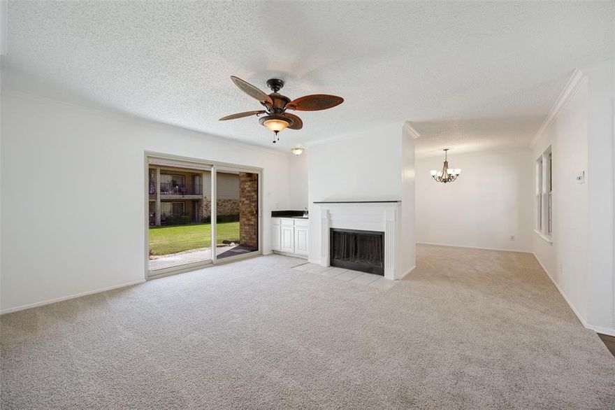 Tucked inside the gated community of Prestonwood Green Condominiums, this beautifully updated first floor condo offers both comfort and convenience in a prime North Dallas location. Freshly painted with new flooring throughout, the space feels light, bright, and move in ready. Large, newer windows bring in an abundance of natural light, creating a warm and inviting atmosphere.

The functional layout is complemented by everyday conveniences, including a washer, dryer, and refrigerator, all included, making this an easy choice for a lock and leave lifestyle or low maintenance living. Covered parking adds an extra layer of ease.

Ideally situated just minutes from Preston Road and the Dallas North Tollway, with quick access to dining, shopping, and all the energy of Belt Line, this location puts everything you need right at your fingertips. 

HOA includes Water, Trash, Sewer.