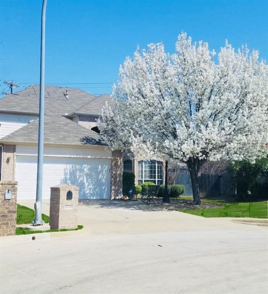 MOTIVATED SELLER + CONCESSIONS! Beautifully maintained 4-bedroom, 2.5-bath home on a rare oversized double lot in Keller ISD! Located on a quiet street, this spacious two-story home features an open-concept layout with a gas-start fireplace, abundant storage, hardwood floors in the dining room, and a large upstairs game room-second living area. The private primary suite is downstairs, with three additional bedrooms upstairs. Enjoy the largest backyard on the block, complete with a garden area, 6x12 shed, and double gates for easy access. Recent updates include an Alderwood front door, solar screens, upgraded Fire & Ice roof with 3D shingles, newer water heater, integrated security system, and sprinkler system with new controller. HVAC has been regularly serviced. Conveniently located just minutes from Presidio Junction and Alliance Town Center for shopping, dining, and entertainment. Don’t miss this incredible opportunity!