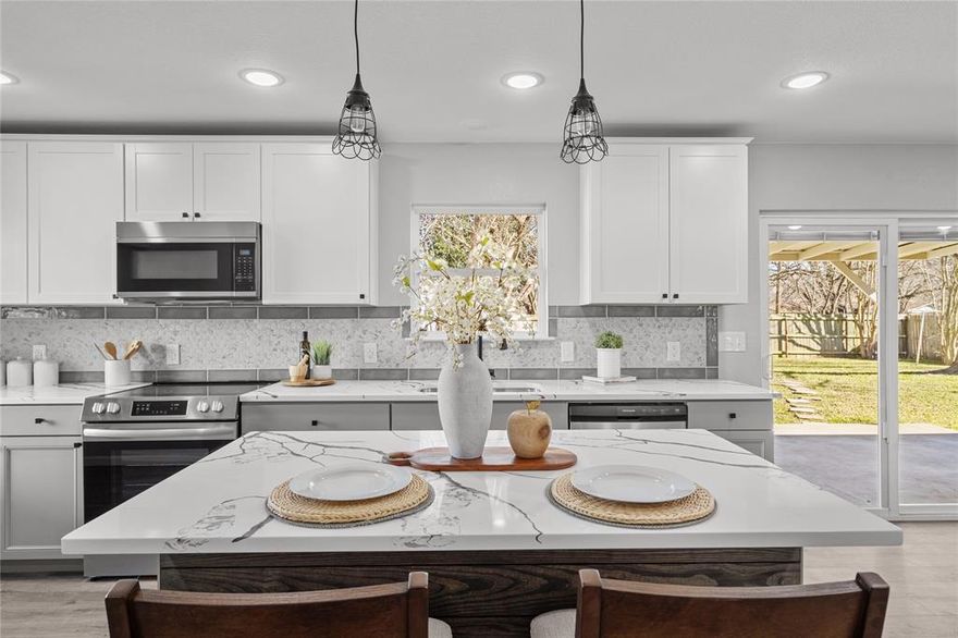 This beautifully remodeled 3-bedroom, 2-bath home is tucked away in a quiet neighborhood in the heart of a desirable college town. Updated from top to bottom, the home features spray-in foam insulation, new energy-efficient windows, updated electrical, and fully renovated kitchen and bathrooms—delivering modern comfort, style, and long-term efficiency. The home showcases quartz countertops and brand-new cabinetry throughout, adding a cohesive, upscale finish to both the kitchen and bathrooms. The inviting dining area is highlighted by a charming wood-burning fireplace, providing warmth and character, while the remainder of the home is all-electric for convenience and efficiency. The functional layout flows effortlessly, making it ideal for both everyday living and entertaining. Step outside to a fully fenced backyard with a storage shed, perfect for additional storage or outdoor projects. A garage adds convenience and practicality. Located in a college town, this move-in-ready home offers the perfect balance of peaceful living with close proximity to campus, dining, shopping, and local amenities—ideal as a primary residence, investment property, or turnkey opportunity.