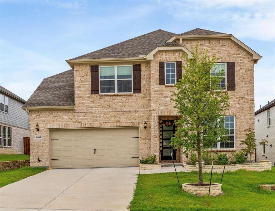 Huge price reduction! Better Than New! Fully Upgraded McKinney Gem in Prosper ISD!  Immediate value! This North-facing home is an incredible deal! Skip the new-build wait. Current base price is $621K, and owner added $90K+ in upgrades! The seller is also offering $10k toward closing costs! 
This home is packed with premium design selections and amenities. Gourmet Kitchen features a professional 36” gas cooktop with a vented canopy hood, Silestone Lyra Quartz counters, Hex Wide Winter Frost-Bright White tile backsplash, 42” Linen cabinets with the Kitchen Convenience Package, and a Moen Smart Faucet. 
Dramatic Open Rail Staircase with contemporary newel posts, upgraded trim & baseboards, and a fireplace with transitional tile surround. The Owner’s Suite features an elegant Tray Ceiling with Cove Crown Molding. 
The home’s curb appeal is enhanced by the Fiberglass Full Lite Glazed Craft Front Door with Opaque Glass.  The dedicated Media Room is pre-wired for 7.1 surround sound and there is a large upstairs game room  Durable Luxury Vinyl Plank throughout main areas.  
Tech & Layout: Smart Home features include Ring, smart lock, and smart thermostat. The Owner’s Suite and a guest bedroom & bath are downstairs. Professionally installed Front Yard Landscaping, finished Back Patio floor, and gas line stub-out for grilling.  
Spacious 2.5-Car Garage with a durable Epoxy Floor.
Prime Location & Amenities Located in Highland Lakes with resort amenities including a resort-style pool, gym, playground, and a future onsite elementary school. Zoned for sought-after Prosper ISD. Don’t miss this exceptional value!