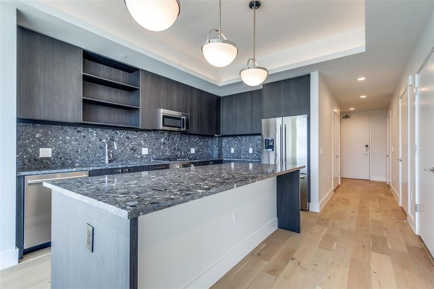 This unit comes with a large outdoor terrace. Introducing 8119, brand-new luxurious high rise rentals zoned to Highland Park ISD. 8119 is redefining rental living with tasteful finishes and hospitality services offering meticulously designed one bedroom, two-bedroom apartments, along with stunning Penthouses. Each residence boasts breathtaking views, premium finishes, and an abundance of natural light. Interiors include refined finishes, custom cabinetry, floor to ceiling windows, spacious layouts and customizable walk-in closets. There are also exceptional amenities and services, which have been thoughtfully curated to ensure that every aspect of your lifestyle is catered, offering unparalleled comfort, luxury, and convenience. Amenities include rooftop private dining, pool deck with skyline views, rooftop bar and lounge, boutique fitness center, yoga lawn, putting green, pickle ball court, resident library, infrared sauna, 24 Hour Concierge, valet services and private storage.