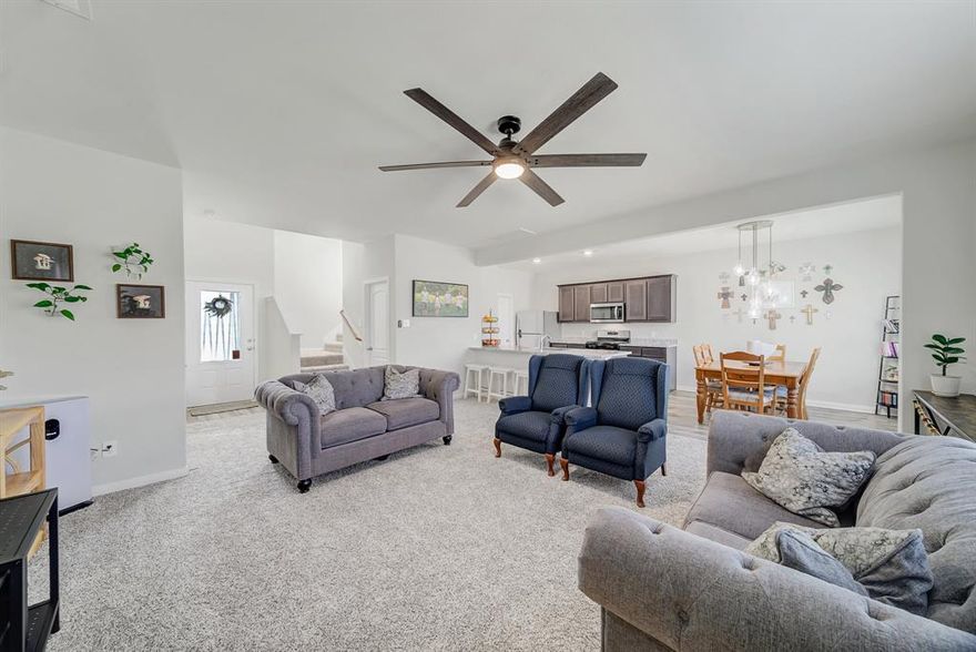 ***LARGE BACKYARD & 5K TOWARDS BUYER COSTS*** Welcome to this charming 4 bedroom home built in 2023, offering modern style and thoughtful design. The spacious owners suite is located downstairs and features an ensuite bath with a relaxing garden tub, separate shower, and a large walk-in closet. The open-concept main floor includes a generous living area that flows seamlessly into the kitchen with granite countertops, a gas stove, breakfast bar, and plenty of space for entertaining. A convenient half bath is also located downstairs.  Upstairs, you’ll find the remaining bedrooms and a full bath, creating a private retreat for family or guests. The large fenced backyard is perfect for gatherings, pets, or simply enjoying the outdoors. Additional highlights include a tankless water heater for energy efficiency and modern convenience. This home offers the perfect blend of comfort and functionality, ready for you to move in and make it your own.  Get a 1% rate buy down with preferred lender, Maria Wilder, NMLS#1602529.