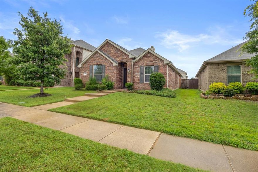 Beautiful single-story home in Cross Oaks Ranch with direct access to lakeside living. Perfectly positioned across from scenic Tannery Lake, this home offers peaceful views and everyday convenience with walking trails and a stocked catch-and-release lake just steps away. The community is loaded with amenities, including three pools, a fitness center, spray yard, playgrounds, and miles of lakeside trails—everything you need for both relaxation and recreation. Inside, you’ll find stainless steel appliances, granite countertops, oil-rubbed bronze fixtures, a radiant barrier, full sod with sprinklers, and a covered patio ideal for unwinding outdoors. Located minutes from Hwy 380, the DNT, Lake Lewisville, Cottonwood Creek Marina, and Little Elm Beach, this home blends comfort, convenience, and lifestyle seamlessly. Move-in ready and easy to love!