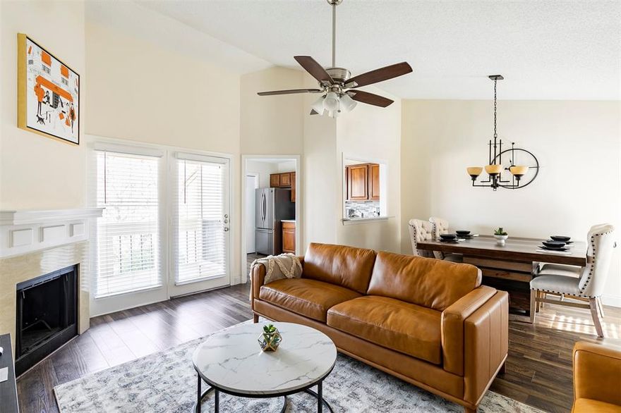 FULLY FURNISHED, elegantly updated 1 bed 1 bath condo located at Preston on the Creek! Currently utilized as a long-term stay for professionals - this consistently performing private condo boasts excellent location near restaurants, shopping, Tollway, and I-635; with proximity just minutes from The Galleria (6 min), Downtown Dallas (20 min), and both airports (less than 20 min). Features include eat-in kitchen with complete set of cooking essentials, air fryer, stainless steel appliances, granite countertops, and custom backsplash; living area with vaulted ceiling, leather couches, 70” SmartTV, and thoughtful design. This unit comes with everything needed to call it home – including fridge, washer, dryer, furniture, and more; while also being a ready-built business in a box! Comes with assigned covered parking space within the well-kept community. HOA covers water, trash, and sewer; while also providing a maintained communal pool and large pond with community dock. Inquire for more information today!