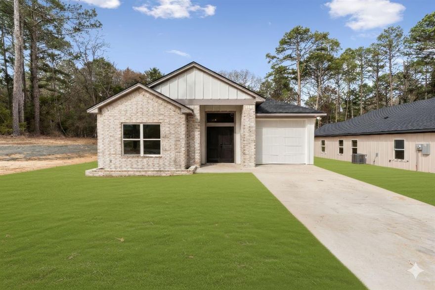 New construction in the gated community of Shady Brook in Bullard, TX. This 3-bedroom 2-bath home features an open-concept floor plan connecting the kitchen, dining, and living areas which is perfect for entertaining or everyday living. High-end finishes include engineered hardwood floors, tile in the bathrooms, stainless steel appliances, ceiling fans, LED lighting, and 9-ft ceilings with vaulted living room.
The primary suite offers a soaking tub, large shower, and walk-in closet. Enjoy community amenities including a clubhouse, pool, two parks with picnic areas and BBQ grills, plus access to Lake Palestine for fishing or boating. Brand new modern living with lake access without the lakeside price.

Schedule your showing and ask us how to take advantage of the preferred lender credit.