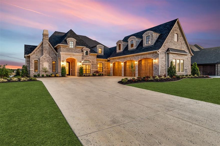 Premier luxury property in highly sought after Resort on Eagle Mountain Lake! Sitting on just over half an acre with 5 bedrooms & 5.5 baths with over 5,400 SqFt of living space. The Resort offers a guarded gated entrance, clubhouse, golf course, restaurant, pools, & private boat ramp! This unique French Country style custom home was built in 2020. It boasts tall ceilings, a large study, media room, game room, office, wine room, doggy shower in the utility room & a safe room. The gallery kitchen has huge pantry, & $30K worth of custom appliances. Grand entry into the home features an open layout filled with large windows with plantation shutters. The backyard was built for entertainment, travertine patio surrounding the salt water pool & spa. Walkway from pool leads down to the waters edge where you can build a boat dock & have direct access to the lake. From your phone you can control the heated pool & spa, pool lighting, security cameras, & first floor speaker system!