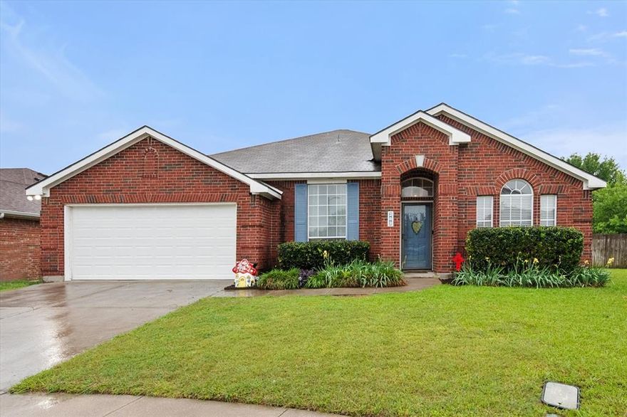 MOVE-IN READY 3-2-2 with NO HOA in Mansfield ISD! Beautifully maintained home located in a quiet, established neighborhood. This property features an open floor plan with split bedrooms, offering both functionality and privacy. The spacious living area is filled with natural light and enhanced by elegant archways and a neutral color palette. The open-concept kitchen provides ample cabinetry and generous counter space, ideal for everyday living and entertaining. The primary suite includes two walk-in closets and an ensuite bath with a separate shower and jetted tub. New carpet has been installed in the living areas and primary bedroom. Enjoy the large backyard with an oversized covered patio—perfect for outdoor relaxation or entertaining. This move-in ready home offers comfort, space, and the added benefit of no HOA. Welcome Home!