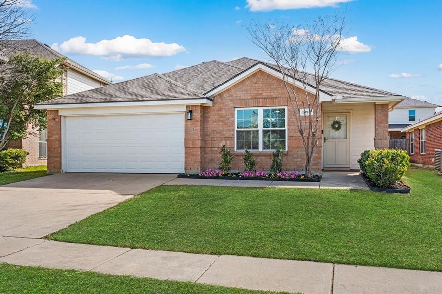 Welcome to this charming Fort Worth home, ideally located just one block from the neighborhood elementary school—offering both convenience and a true sense of community! From the moment you arrive, you’ll appreciate the inviting curb appeal, complete with fresh landscaping, a covered front entry, and a spacious two-car garage. Inside, the home features fresh paint throughout, creating a bright, clean, and move-in ready feel from the very first step. The thoughtfully designed floor plan offers both functionality and flexibility. A front dining area provides the perfect space for gatherings or could easily serve as a home office or flex space. The open-concept living room features vaulted ceilings, abundant natural light, and a cozy fireplace—ideal for relaxing evenings at home. It flows seamlessly into the kitchen, where you’ll find ample cabinetry, generous counter space, and a breakfast bar that makes both everyday living and entertaining effortless. The primary suite is privately situated and offers a spacious retreat with an en-suite bath featuring dual sinks, a soaking tub, and a separate shower. Additional bedrooms are well-sized and versatile, perfect for family, guests, or a home office setup. Step outside to a private backyard with plenty of room to play, garden, or unwind. A standout feature is the detached storage shed, offering endless possibilities—whether you envision a home gym, creative studio, workshop, or additional storage space for outdoor tools. With its fresh updates, flexible layout, and unbeatable proximity to the elementary school, this home offers comfort, convenience, and value in one of Fort Worth’s established neighborhoods. Schedule your showing today!