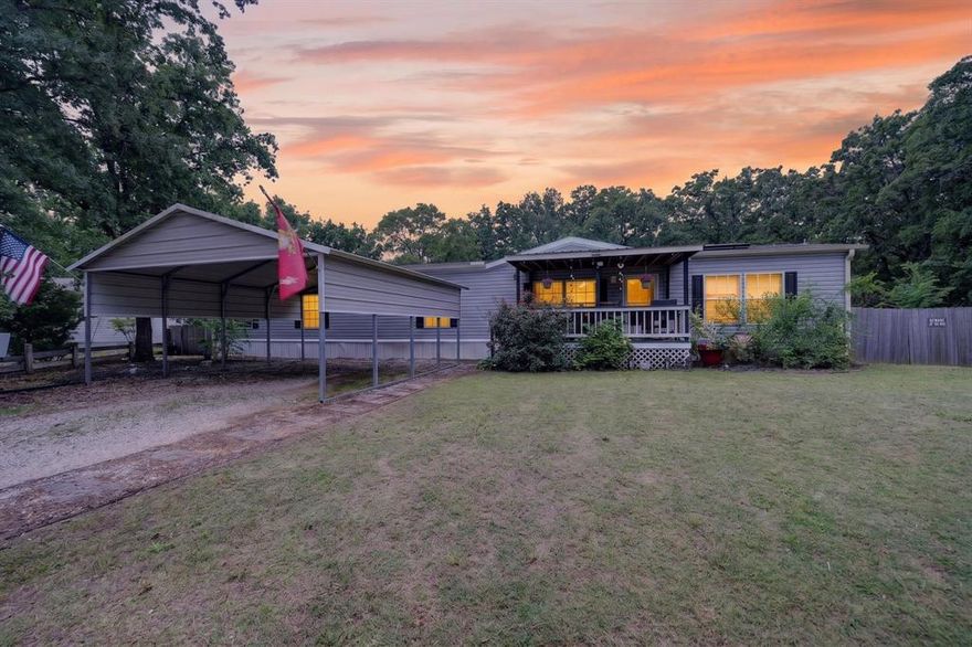 Located near Cedar Creek Lake, this 4 bedroom, 2 bathroom home on 0.3 acres offers comfortable space, flexibility, and everyday convenience. The welcoming open floorplan is filled with natural light, leading into a comfortable living room made for easy gatherings. The kitchen features an island, plenty of counter space, and ample cabinetry, with a dining area nearby for everyday meals. A second living area adds valuable flexibility and could also serve as a dedicated dining room, office, or bonus space. The ensuite primary bedroom offers a corner soaking tub, separate shower, and dual vanity, while the additional bedrooms provide room to spread out. Step outside to a big backyard with a shed for storage, plus covered parking for peace of mind. Located in Gun Barrel City, enjoy nearby shopping, dining, and lake recreation. Cedar Creek Lake is one of the largest lakes in Texas, celebrated for its recreational lifestyle and bass fishing. Proudly Claim Your Piece of Texas!