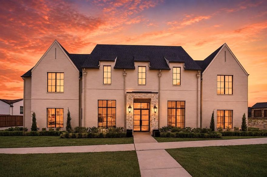 Tucked within the highly sought-after Cline Park section of Walsh Ranch, this stunning nearly new 2023-built custom home blends modern French elegance with elevated luxury living. The striking curb appeal features a stamped concrete driveway, sophisticated architecture, and a three-car garage with premium polished concrete flooring.

Inside, impeccable craftsmanship shines through rich hardwood and designer tile flooring, soaring ceilings with exposed wood beams, and a dramatic floor-to-ceiling fireplace anchoring the living space. The chef’s kitchen is a showpiece, complete with a built-in refrigerator, French-inspired custom cabinets, large island, granite countertops, high-end finishes, and ample space for entertaining. A private office with custom built-ins adds both style and function, while an oversized utility room with extensive cabinetry, sink and window enhances everyday convenience.

The first-floor primary suite offers a true retreat, featuring double doors, separate space for a sitting area or dedicated enclosed workout room. The spa-inspired bath boasts a luxury walk-in shower, gold fixtures, granite countertops, LED mirrors, abundant storage, and a custom closet with built-ins for extra storage space. Two additional bedrooms are also located on the main level complete with ensuites with granite counters and LED mirrors.

Upstairs, enjoy exceptional versatility with two expansive game rooms and three additional bedrooms. A standout private suite with double door entry includes an ensuite bath with granite countertops and LED mirror and provides flexible living space for a study. 

Outdoors, relax on the covered patio with a built-in fan overlooking a spacious, grassed backyard—perfect for entertaining or quiet evenings. Residents of Walsh Ranch enjoy premier amenities including a neighborhood market, gas station, private fitness facility, pools, tennis, parks, trails, and fishing, offering a lifestyle as impressive as the home itself.