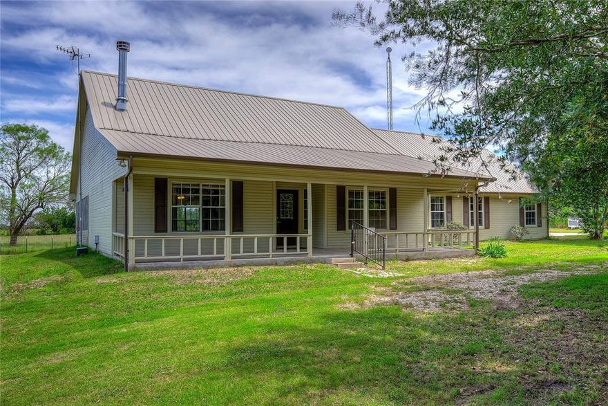 *** BACK ON MARKET DUE TO NO FAULT OF PROPERTY *** Nothing describes this gem of a country home better than its name...Hidden Acres.  Located at the end of a long driveway, this 17+ acre ranch is truly hidden from public view, offering the solitude and privacy that we all yearn for.  The large ranch house offers vaulted and cathedral beamed living room with a wood burning stove for cozy nights and a kitchen and dining area with lots of sunlight and views of the property.  The kitchen is loaded with counter and cabinet space, featuring a center island, electric appliances, and a screen porch perfect for sunrise coffee and cool evenings.  The more that 2200 square feet of living space features a primary bedroom with ensuite bath along with two additional bedrooms, a common bath and efficient utility room.  The oversized garage features a utility sink and EGDO.  Outside, this place has it all!  A 30x40 PE metal shop with electricity, additional storage building and chicken coop, along with an RV canopy for your RV or Motorhome.  The barn is 35x50 with 10' covered areas on each side for equipment or storage.  The barn has 4 stalls, tack room and wash area, along with pens, a corral and .  The pasture is improved, fenced and there is a stock pond for your cattle or horses.  This farm and ranch home is ideal for a family that is looking for a special place to raise your children on a working farm or ranch and the privacy is second to none.  The owner does not have a current survey but has provided one in the documents.  Look no further....this one checks all the boxes.  Some of the farm and other equipment would be available to the purchaser.