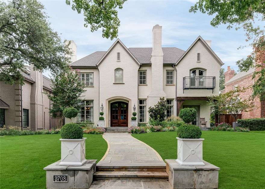 Custom built for the original owners, this stunning University Park home on a 70x160 lot, has been re-imagined with color, open spaces and rooms for everyone. Featuring 5-bedroom suites, game or media room and 3rd floor flex space, plus designated study downstairs, full bathroom that doubles as pool bath, formal living and dining, kitchen, breakfast room, butler’s pantry, half bath, plus secondary living open to the back patio and pool and grass. The primary suite includes a sitting area, dual closets, dual vanities, and separate tub and shower. The third floor flex space with extra storage is currently used as an exercise room. This location, in a premier block walkable to Hyer Elementary and Smith Park, is a winner and centrally located within the fairway of University Park. No sign in the yard.
