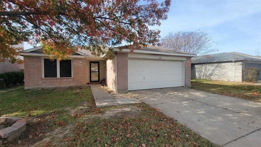 This beautiful home is spacious and offers a great open floor plan!  The layout is perfect for entertaining guests or spending quality time with love ones. With either 3 or 4 bedrooms, there is plenty of space for everyone to have their own private retreat.  The 2 bathrooms provide convenience and comfort for all residents.  The 2 car garage ensures ample parking and storage space.  Inside, you'll find a large utility room and pantry, providing plenty of storage options for all your needs.  The house features hard flooring throughout, making cleaning a breeze and adding a touch of elegance to the space.  Cozy up during the colder months next to the inviting fireplace, creating a warm and welcoming atmosphere.  The fenced yard offers privacy and security, perfect for outdoor activities or simply enjoying the fresh air.  With tons of storage options, this house is perfect for those who value organization and functionality. All of this with use of Community Pool, Hike and Bike Trails, and Play Ground!