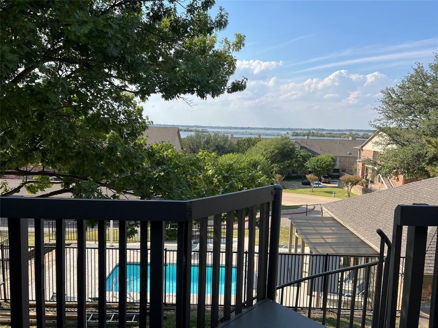 Reduced to Lease Quickly! One of the biggest 3-bedroom, 3-bath units in Signal Ridge Place that overlooks a sparkling pool, lake views, and views of Highway 30. Freshly painted with new carpet upstairs. Walking distance to the Rockwall Harbor and Lake Ray Hubbard. Two stories with 2 bedrooms downstairs with a full bathroom in each room, plus a living room and dining room, as well as a large gallery kitchen. There is a washer and dryer. Granite Countertops in the Kitchen and a Stainless Steel Refrigerator. This unit is set up like there are 2 master suites. The landlord pays the homeowner fee. Prefers No Pets! Washer Dryer & Refrigerator included.