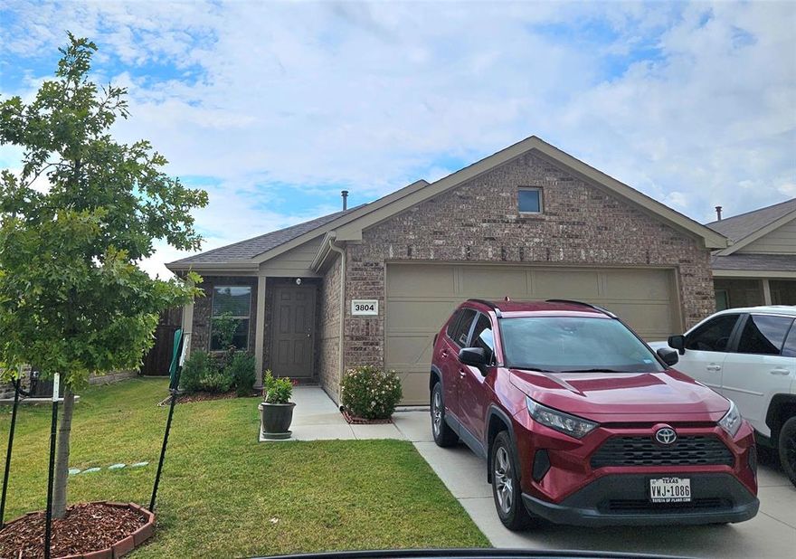 Welcome to your beautifully charming maintained, one-story home, built in 2022, nestled in the highly desirable Linden Hills community.  Home offers 3-bedroom, 2-bath with a spacious open concept floor plan filled with natural light, creating a warm and inviting atmosphere throughout.  The kitchen boasts elegant quart countertops and a gas range, perfect for cooking and entertaining.  The interior boasts tile flooring throughout main living areas.  Carpet in all rooms.  A spacious 2-car garage provides plenty of storage, while the brand-new roof (2024) offers peace of mind for years to come. Built with four sides of brick for timeless curb appeal and durability.  This home offers a perfect blend of comfort, modern upgrades, and convenient location nearby schools, shopping, dining, everyday services.  Move-in ready, this home is an excellent choice for first-time buyers, small family or as a rental investment.