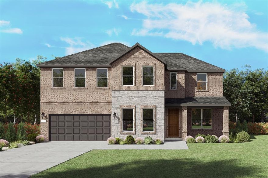 NEW CONSTRUCTION: Beautiful two-story home available at Wellington in Fort Worth. The Oglesby Plan, spanning 3,607 sf.  4 BR + 3.5 BA. Soaring Ceiling at Entry + Open floorplan layout perfect for entertaining and creating a connected home environment + High-end kitchen with premium finishes and upgraded stainless steel appliances + Expansive gathering room bathed in natural sunlight + Inviting Game Room perfect for additional entertaining + Owner's suite bath with a luxurious walk-in shower + Sleek LVP Flooring + Stylish quartz countertops. A wonderful home for a growing family or for those who enjoy entertaining. Available for move-in March 2026!