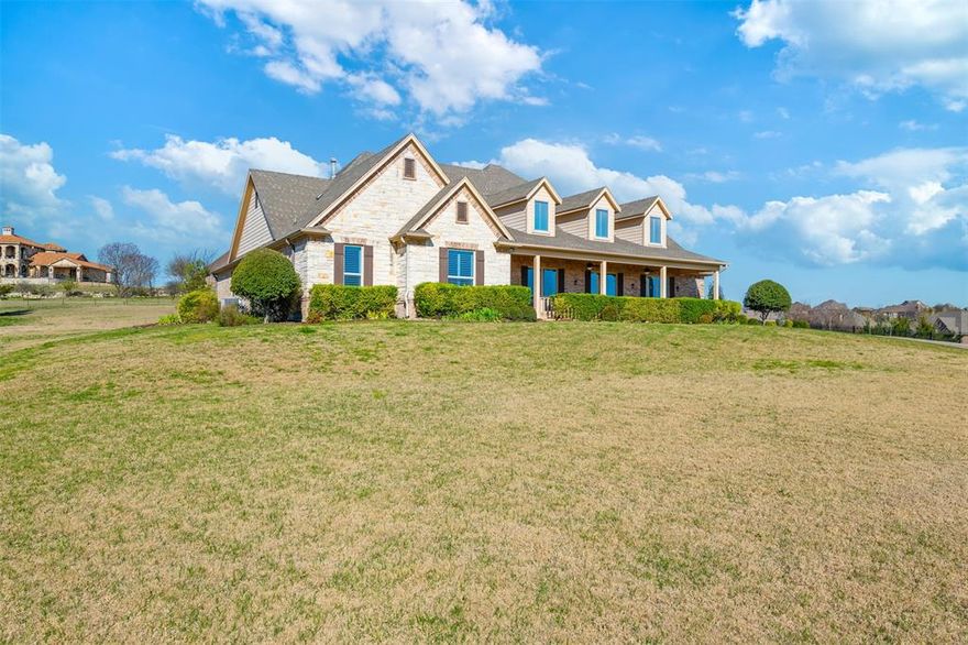 Perched on a hilltop with panoramic views of Bella Ranch, this one-owner custom home is designed for both comfort and flexibility. Thoughtfully planned and meticulously maintained, it features upgraded backup power - a Kohler propane-powered backup generator, multiple water filtration systems, a tankless water heater, and more.  

Commonly attended private schools near Bella Ranch include Trinity Valley School, Fort Worth Academy, Fort Worth Country Day School, All Saints’ Episcopal School and Southwest Christian School.  


The main level offers a spacious primary suite, a gourmet kitchen with double ovens and a gas cooktop, and multiple living and dining areas—ideal for entertaining or day-to-day living. Upstairs adds a private retreat with an additional bedroom, full bath, and bonus living space.

Outdoors, enjoy gatherings on the screened and covered patio overlooking more than an acre and a half—one of the larger lots in the neighborhood. With HOA approval, you’ll have room to create your vision: a pool, guest quarters, workshop, or sport courts. A stamped-concrete front patio sets the tone for this inviting home.

Seller concessions toward closing costs are available making this exceptional Bella Ranch property an even greater opportunity.