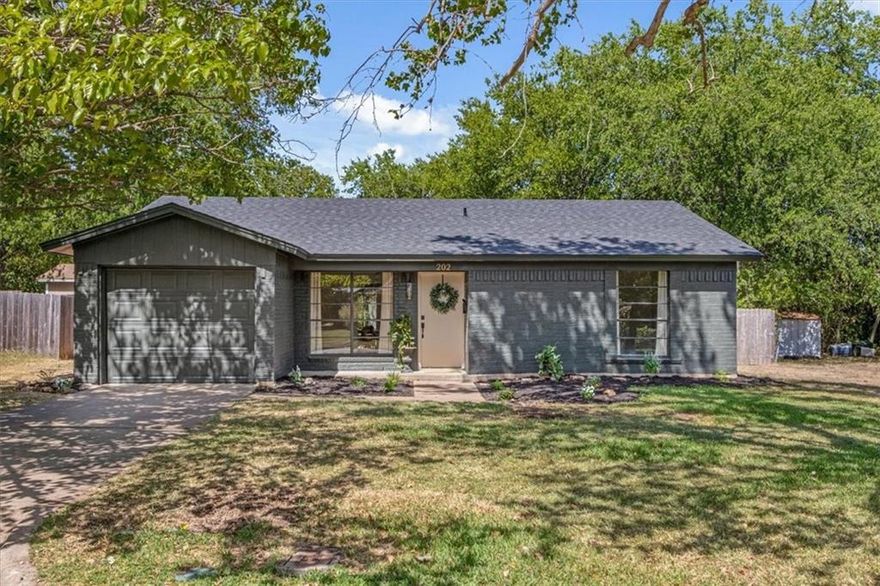 Darling McGregor Remodel! You're going to fall in love with this recently updated 3BR/1BA plus one car garage on a cul de sac street. Just minutes to Hwy 84, downtown McGregor and SpaceX. Freshly painted brick exterior gives the home a warm modern feel. Step in to the light and bright interior with neutral paint, wood laminate flooring, wood accents and stylish fixtures throughout. Get ready to cook and entertain in the charming open kitchen. Enjoy a breakfast bar, faux brick backsplash, floating wood shelves, new stainless appliances including vent a hood, butcher block counters, farm sink and gorgeous fixtures. The kitchen opens to the dining area onto the covered patio and backyard. All 3 bedrooms have new ceiling fans and curtains. Stunning updated bathroom off the hallway and primary bedroom featuring a new marble vanity, patterned tile floor, chrome lights and faucet and subway tile bath surround. Don't miss the custom wood barn door from bath to primary bedroom. Late Spring 2022 - new roof, new garage door and opener and new central heat and air inside and out. Additional storage in the backyard with storage shed and there's even a dog run area! Agent related to owner.