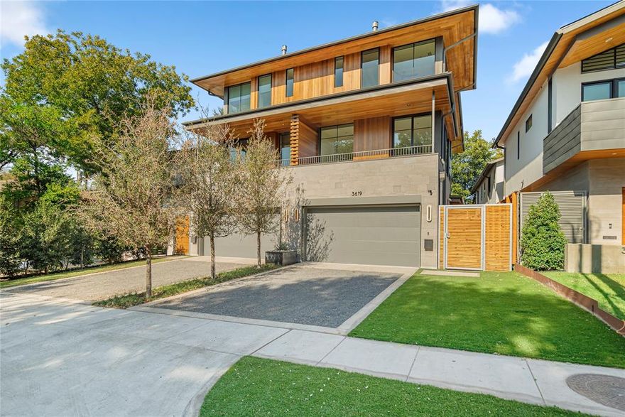 Discover an exquisite three-story modern home in Northern Hills that offers luxury living just steps from the Katy Trail, the high-end Knox Street boutiques and restaurants, and the site of the upcoming Auberge hotel and residences. This recently built, meticulously maintained three-story home in the coveted Northern Hills neighborhood seamlessly blends modern elegance with thoughtful design, and even includes a home elevator for easy access to all levels. On the first floor, a versatile bedroom or home office features a chic metal sliding door opening to a beautifully turfed backyard, creating a private indoor-outdoor retreat. This flexible space is perfect for guests or work-from-home needs. The second floor is a light-filled haven designed for entertaining. A cozy living area, centered around a stunning wood-paneled fireplace, offers warmth and style while providing direct access to a spacious balcony. This level also boasts a sleek wet bar and a gourmet kitchen with high-end finishes, premium appliances, and an open layout – perfect for dinner parties or casual family gatherings. The third floor hosts a lavish primary suite complete with dual vanities, an oversized walk-in shower, and a generous closet. Down the hall, a secondary en-suite bedroom provides comfort for guests or family, thoughtfully separated from the primary suite by the laundry room for enhanced privacy. Throughout the home, no detail has been overlooked. Enjoy modern conveniences like motorized shades, a state-of-the-art security system, an epoxy-coated garage floor, and abundant storage on every level. This home delivers the perfect blend of style, comfort, and urban convenience – all in a prime location near Dallas’s best outdoor recreation, dining, and shopping. Experience the ultimate in upscale
living in this exceptional Northern Hills property. Property will be available for lease starting end of December 2025.