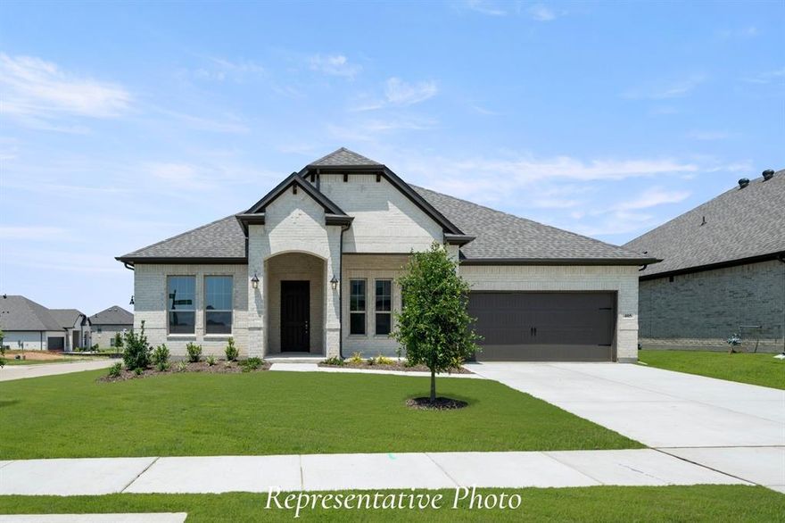 MLS# 21250286 - Built by Sandlin Homes - Sep 2026 completion! ~ Discover this stunning new construction single-family residence, ideally situated in the desirable Bluffs at Northpointe subdivision off Boat Club Road. This spacious home features 4 bedrooms and 3 full bathrooms, offering ample space for families. Boasting 2,665 square feet of thoughtfully designed living space, the open floorplan includes a cozy living area with a fireplace, box bay windows in the primary bedroom and a living room in the front. Enjoy the convenience of a dedicated dining area and a covered patio for outdoor relaxation. Additional highlights include decorative lighting, a trash can pullout drawer, gold fixtures, and a 3-car garage.