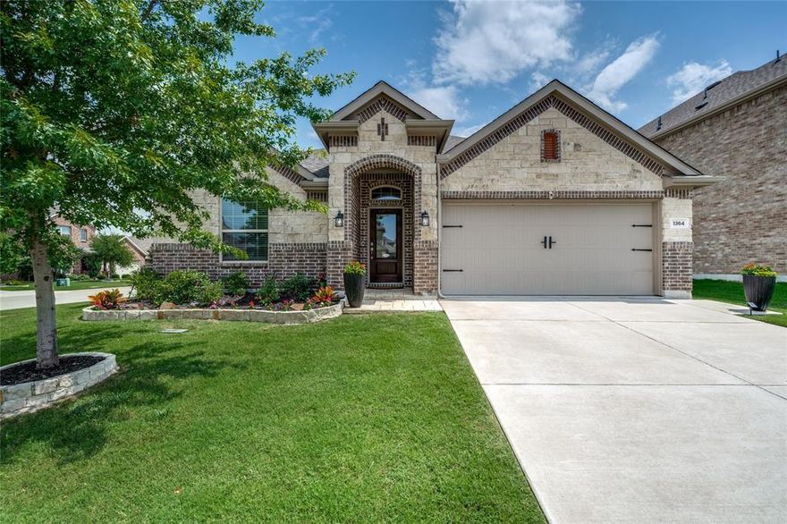 This MOVE IN READY home in NORTHLAKE ESTATES of Little Elm. Enjoy an open floorplan with large kitchen island, breakfast nook, separate dining room AND private office! Outside, the HUGE, CUSTOM, COVERED PATIO and BUILT IN FIREPIT are perfect for your friends and family gatherings. String lights, built in speakers and the fire will set the scene! Plenty of room for gardening, playsets or even adding a pool.  This home has been meticulously maintainted, freshly painted, brand new roof installed 6-25 and has had regular HVAC system servicing.  Tile flooring throughout and carpet in bedrooms, ceiling fans in beds & office. $20k in upgrades including fixtures throughout. Northlake Estates has favorable HOA dues, low tax rates of 2.2% and NO MUD-PID taxes. Immerse yourself in the beautiful community amenities, enjoy the resort-style pool, the splash park, or hike and bike on the trails.  Kids will love the playground and acres of lush open space. H-E-B is now open, near FM423 and 380!  **Zillow listing city is wrong**