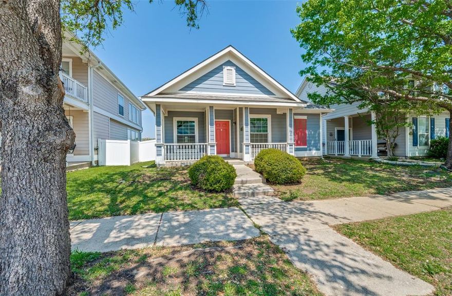 Darling Cape Cod Style one story home located in Providence Village that backs to private greenbelt! The main living area offers an open concept floor plan, wood flooring, two barn wood accent walls and natural lighting. Kitchen features white cabinetry, granite countertops, modern backsplash, stainless steel appliances and island.  The private primary bedroom has 2 walk in closets and private bath with updated vanity with granite countertops. Split floor-plan features two secondary bedrooms with walk in closets and bath, also updated with new granite vanity. Hard to find screened in back porch allows for privacy and enjoying the green space behind the home. Great community amenities include two resort style pools with slides, thirteen parks, six catch and release ponds, dog parks, 24 hour fitness facility and a business center.