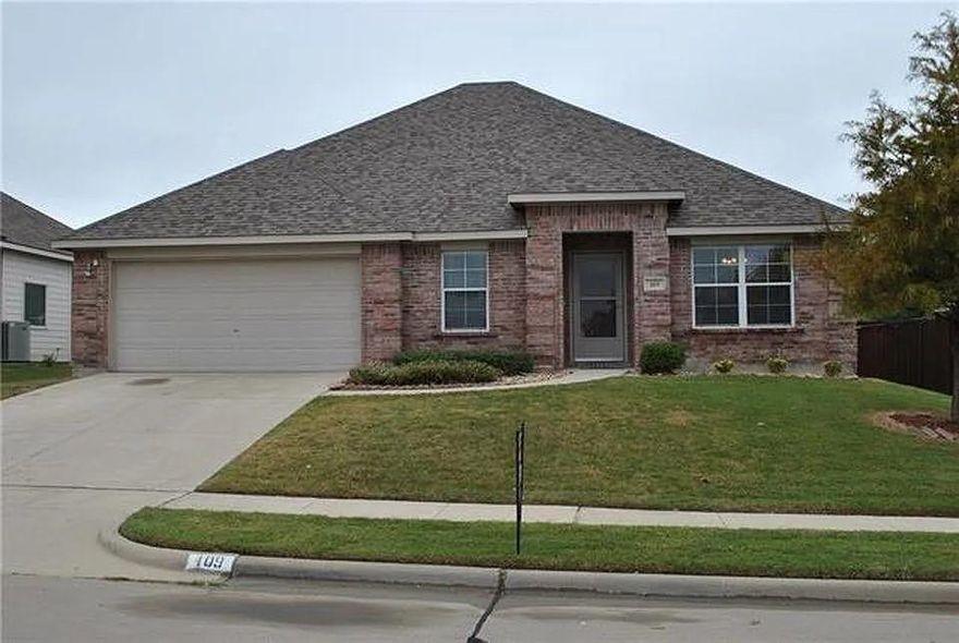 Come see this like-new 3-bedroom, 2-bath, 2-car garage charmer! Enjoy a large backyard with a covered porch and privacy fence. Lawn sprinklers help keep the grass green in the Texas heat. The open floor plan is perfect for family entertaining, with a formal dining room that can also serve as an office, playroom, or more. Fridge, washer, and dryer stay if needed. Don’t miss this one!  Home is available immediately. Pets are welcome and considered case by case ($600 refundable per pet). HOA is paid by owners. Need to bring Washer-Dryer-Refrigerator. No housing vouchers, no section 8. Mention your broker name and number in online application if applicable. Qualifying criteria Deposit determined by Credit Score. $51 per adult application fee.
