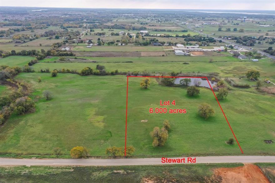 Fantastic opportunity on a major thoroughfare on very rare unrestricted land in Denton County!! Land is outside city limits, but is currently in Krugerville ETJ. Land currently has a tenant - tenants are not to be disturbed. The mobile home on this property will be removed prior to close. Located on Stewart Rd, a heavy duty concrete and curbed road. Land is ideal for light or heavy industrial location, or for your retail store front or business. This is Lot 4, please ask listing agent for other lots available off Stewart Rd.  Preliminary plat has been submitted to City of Krugerville for approval in January. Sale of lots will be contingent on Krugerville approving this plat. 359ft road frontage on Stewart Rd.