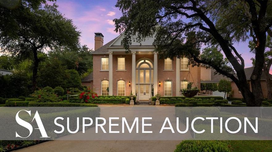 LUXURY HOME AUCTION – JUNE 4-6. Inwood Grove Estate is a respite from the world, an
exceptional home showcasing elegance and sophistication throughout. Located in the coveted
Preston Hollow community, of north Dallas, this residence is a showcase for the discerning
homeowner who seeks a distinctive custom home. Nestled on spacious mature manicured
grounds with gated access, and conveniently situated to boutique shopping, fine dining, Dallas
Love Field Airport, and convenient access to freeways you will have your own personal private
paradise in which to live, work and play. A Rare Opportunity to own at Auction!!