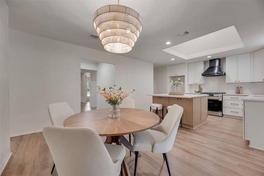 *Price Improvement* Stunning single story fully renovated home with a beautiful shade tolerant lawn and mature trees.  Located on a tree lined street in a quiet neighborhood in the highly sought-after plano isd. This expansive 4 bedroom 3 bath home with 3 separate living areas blends on trend design with comfort.  You will love the large kitchen with quartz counters, all new cabinetry, new stainless-steel appliances and large island. The walk-in pantry with quartz counter tops has abundant storage and is a flexible space to utilize as a baking or coffee station. Relax in front of the fireplace in the front room and enjoy the natural light and large windows in the back sitting room.  All three bathrooms have new vanities, new bathtubs and tile and Kohler plumbing fixtures.  The primary ensuite is a private oasis to start and end your day, featuring a soaking tub, large shower and beautiful dual sink vanity. New luxury vinyl plank flooring, new carpet, new lighting and new interior and exterior paint... don’t miss your chance to own this beautiful home!