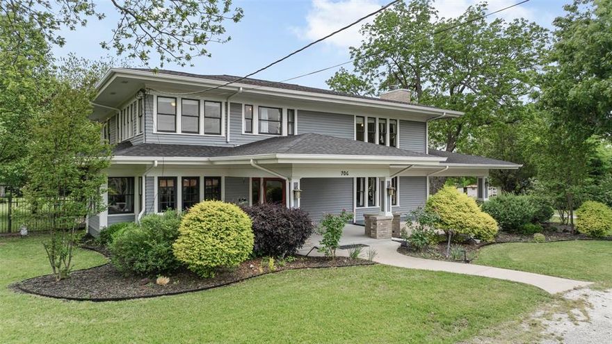 Built in 1914, this early 20th century prairie style home takes you back in time! Not only historically beautiful inside and out, well-made updates bring all the everyday luxuries you'd expect to have in a home today. 4 beds, 2 full baths, 2 half-baths, a sprawling living area, a large open kitchen, and a grand formal dining room complete with the original pocket doors. Kitchen features duel ovens, Stainless gas cooktop with pot filler, a massive island, and beautiful marble tops all around. A well-lit sitting room directly off the master makes for a great sunroom or bonus office space. Outside you find the most picturesque backyard. Huge deck-space for entertaining guest, complete with hot tub, numerous mature trees and over an acre of awesome backyard space. The adjacent carport offers a wide area of covered parking and tons of enclosed storage. The shop is another space worthy in it's own right, two-story, finished shop space down and a fully finished office or man-cave up. Both areas heated and cooled! With this home being so well maintained along with its updated modern comforts it's ready to be lived in and loved today!... Whole home water filtration, tankless water heater, and a recent roof just to mention a few.