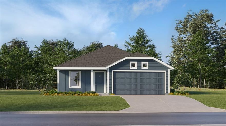 LENNAR - Carrell Hills -Beckman Floorplan - This new home is conveniently laid out on a single floor for maximum comfort and convenience. At its heart stands an open-concept layout connecting a spacious family room, a multi-functional kitchen and lovely dining area. The owner’s suite is situated in a private corner and comes complete with an adjoining bathroom, while the two secondary bedrooms are located near the foyer.