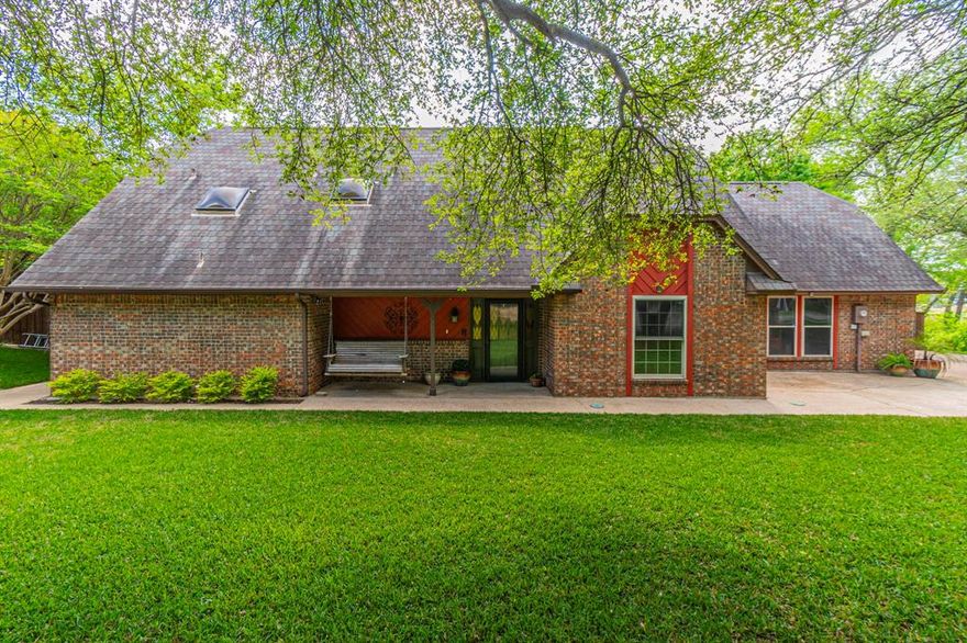 Looking for the perfect place to call your first home? This charming 4 bedroom, 2 full bath, 1 half bath property offers comfort, space, and a peaceful setting just minutes from a local park and even better, right next to a beautiful golf course! Surrounded by mature trees, you’ll enjoy both privacy and scenic views every day. The large fenced backyard overlooking the golf course is perfect for relaxing, entertaining, or giving pets and kids plenty of room to play. Inside, the bright kitchen is a standout feature, offering generous counter space, plenty of storage, a center island, and double ovens making everyday cooking and hosting a breeze. The spacious living room with a cozy brick fireplace and wet bar creates the perfect spot to unwind or gather with friends and family. You’ll also love the dedicated study with a built-in bookshelf ideal for working from home, studying, or enjoying a quiet reading space. With its great location, flexible layout, and room to grow, this home is an incredible opportunity for first-time buyers. Don’t miss your chance schedule your showing today!