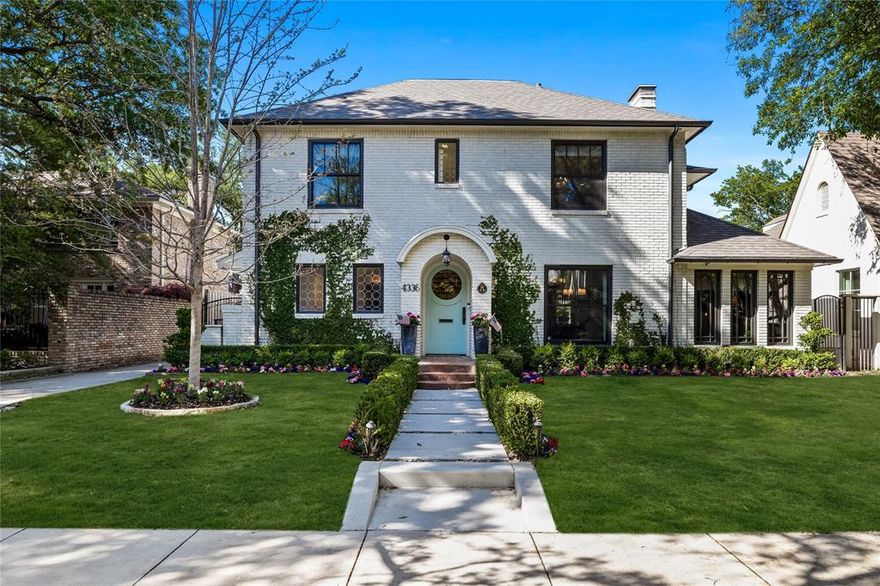 Impeccable home in prestigious Highland Park, recognized by Park Cities Historic & Preservation Society as historically significant. Taken to the studs while retaining many original details, this residence exudes charm and elegance. Through the arched front door, to the formal living room spotlighting a beautifully restored Batchelder tile fireplace, the thoughtful renovation allows various living spaces to seamlessly connect. The exquisite interiors are blended with architectural elements and modern amenities, including the open chefs kitchen, living areas, and wet bar perfect for entertaining. The whimsical screened wrap-around porch overlooks the serene turfed backyard with pool and outdoor kitchen, thoughtfully integrating the interior and exterior spaces. Above the garage you will find a bonus 452 sq ft of living space. Steps to Bradfield and Highland Park Village, this home offers the best of both worlds, a connection to history with its preserved details and timeless updates.