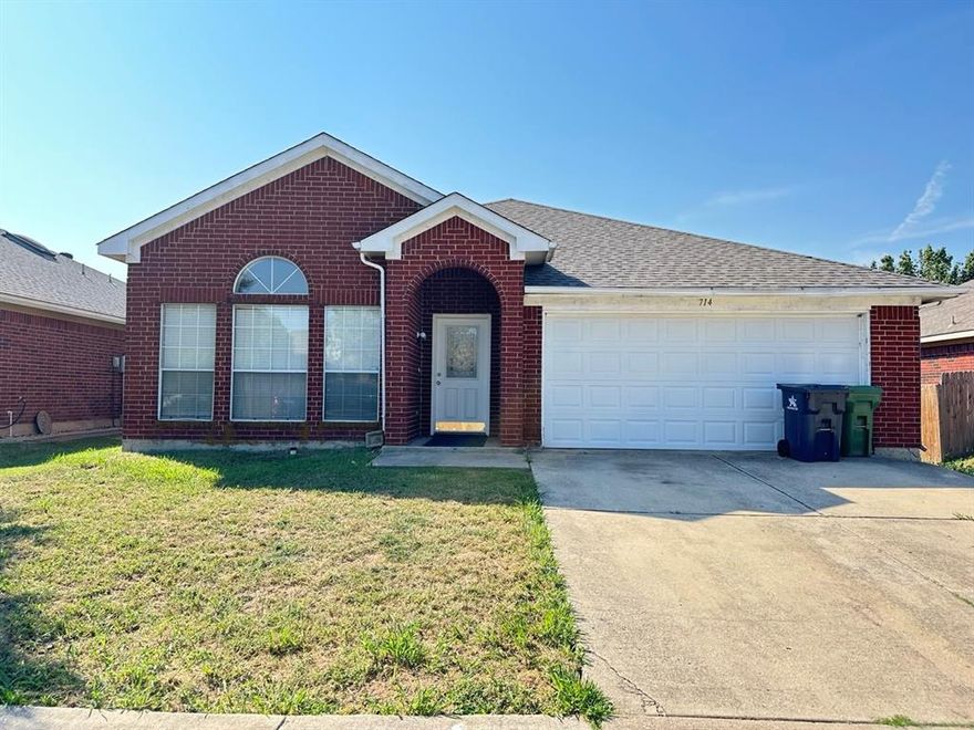 Welcome to this charming, newly-updated 3-bedroom, 2-bathroom home in Arlington, TX, featuring a beautiful red brick exterior that radiates classic curb appeal. Inside, you'll be greeted by a warm wood-burning fireplace in the living room perfect for cozy nights in.
The kitchen comes fully equipped with stainless steel electric range, microwave, dishwasher, and disposal, blending style and function for all your cooking needs. A large dining room and 2 living areas with large windows lets in an abundance of natural light, creating a bright and welcoming space for gatherings.
The primary suite is a true retreat, offering a walk-in closet and a private ensuite complete with double sinks and a glass-enclosed shower. Two additional bedrooms and another full bath provide plenty of space for family, guests, or a home office.
Out back, you'll find a spacious backyard ready for entertaining, play, or quiet relaxation. The 2-car garage adds everyday convenience and extra storage.
Located near schools, shopping, dining, and parks, this home delivers comfort, style, and location all in one.