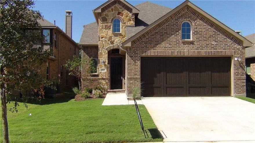 Have the best of everything with this stunning home located in the heart of the coveted Magnolia Community in Lantana. Fall in love with the vast open floor plan ideal for peaceful living and incredible entertaining! The spacious family room features a cozy corner fireplace. Gourmet kitchen outfitted with huge island, granite counters, and stainless appliances. Private downstairs master is the perfect retreat and exudes relaxing with the oversized shower. Upstairs boast two generous secondary, full bath, and the game room for all to enjoy. Utility room with lots of storage. The covered back patio and fenced backyard is ready for all your outdoor fun! PLUS Trails, pools and work out facilities covered in rent. The home has been freshly painted and new carpet.